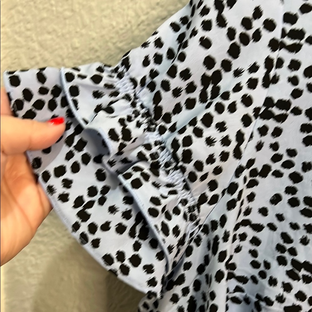 Lane Bryant Blue and Black Polka Dot Women's Top size 18 - Picture 4 of 5